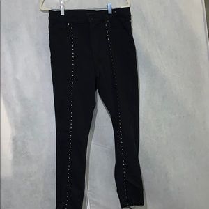 Express Black High Waisted Skinny Jeans w/ Details